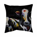 Begin Home Decor 26 x 26 in. Two Funny Cows-Double Sided Print Indoor Pillow 5541-2626-AN120